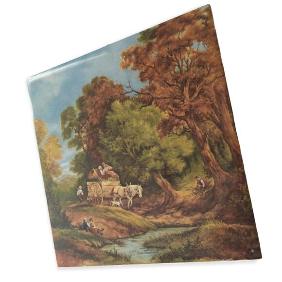 JC Van Hunnik Ceramic Art Tile Colonial Horse Farm Vtg 70s West Germany Country. - Picture 11 of 16